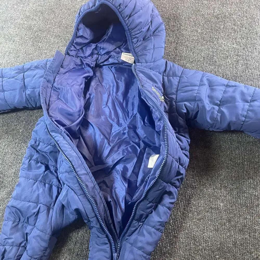 Snonook Blue Quilted Hooded Baby Snowsuit Pram 12-18 Months